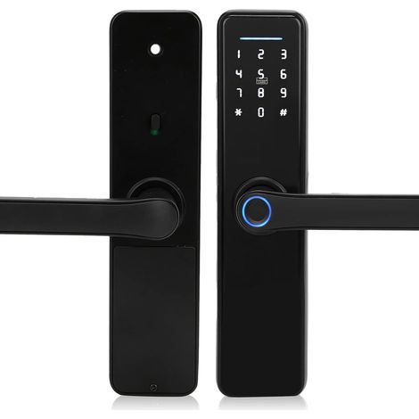 de porte à entrée sans clé serrure intelligente à empreinte (1/4)