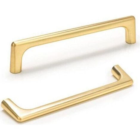 Möbelknöpfe und -griffe, 2er-Set goldene Griffe, goldene Möbelgriffe, Küchenschrankgriffe aus Zinklegierung, 128 mm Lochabstand, Gold