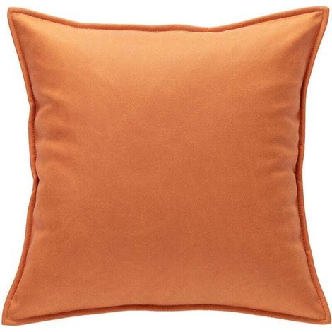 Funda de cojín decorativa para sofá, funda de almohada con borde, supersuave, decoración para el hogar para sala de estar o dormitorio, para sofá cama, 50 x 50 cm (20" x 20"), 2 piezas, naranja