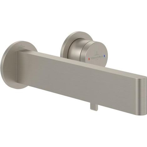 Vanne monobloc à levier VB Dawn 160x100x220 mm avec ensemble de vidange Nickel brossé mat