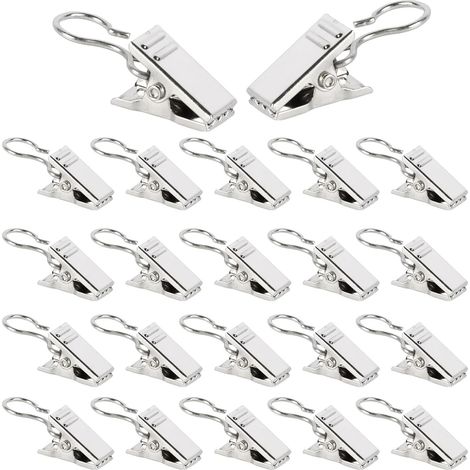 80 pieces of steel silver curtain clips with hooks and rings, shower curtain buckles, rust-proof, durable, universal accessories (1/5)
