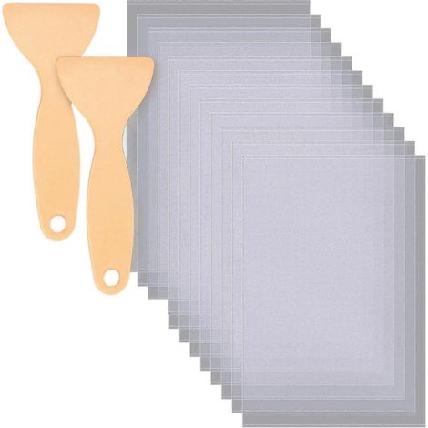 12 films FEP de 200 x 140 x 0,15 mm d'épaisseur pour imprimantes 3D UV, résine SLA LCD, avec 2 spatules en plastique de rechange (1/5)