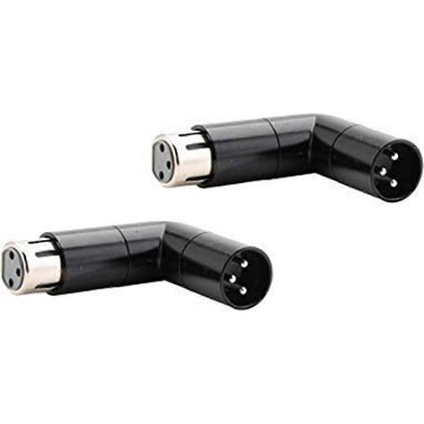Adaptateur XLR coudé rotatif 2 pièces, connecteur double mâle et femelle en forme de L -- (1/5)