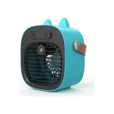 Ventilateur portable avec fonction climatiseur, 3 vitesses, chargement USB, idéal pour les résidences étudiantes, le camping et le bureau, 18,7 cm (7,36 pouces), bleu, 4000 mAh (1/5)