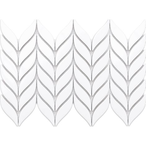 Mosaïque en céramique sur maille pour salle de bain ou cuisine 26.5 cm x 22.5 cm - White Sparrow (1/5)