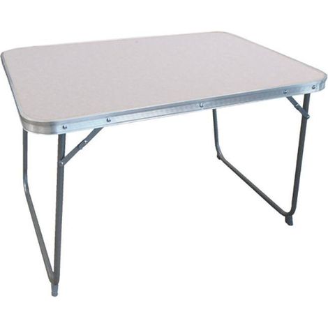 Mesa Plegable Blanca 80x60x70 cm Acero Camping y Playa MARBUENO SUMMER