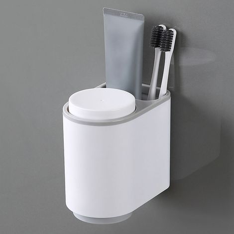 Porte-gobelet magnétique suspendu pour brosse à dents, support à main, gris. (1/5)