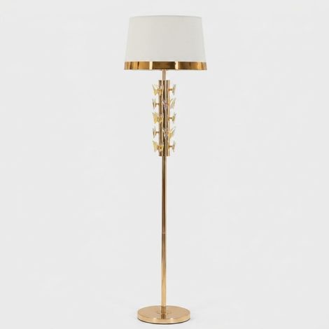 Stehlampe Butterfly aus Metall und Stoff (1/5)