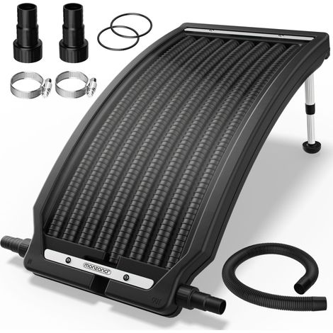 Monzana – Panneau de chauffage solaire pour piscine – Débit 10.000 L/h – Surface 0,75 m² – Pieds réglables 26-38 cm – PEHD résistant aux intempéries