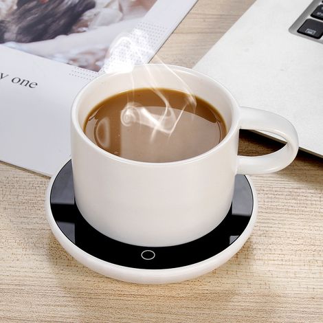 Scaldatazze e scaldatè con 2 impostazioni di temperatura, scaldabevande elettrico portatile per caffè, tè e latte, scaldatazze compatto per ufficio, scrivania e casa (bianco) (1/5)