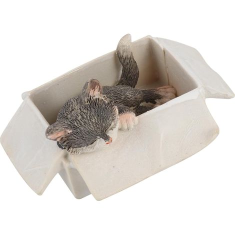 Ornement Décoration de Bureau Artistique et Adorable de Chat Endormi Une Boîte en Résine Accessoire de Maison Créatif pour Chambre de Fille (1/5)