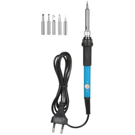 Pair Fer à souder à température réglable 60W + 5 pannes à souder, petit standard européen 220V (1/5)