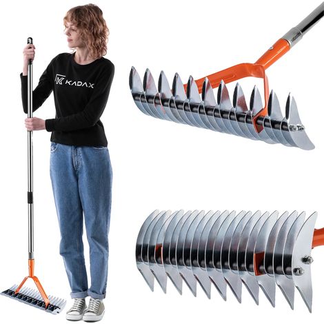 Rasenbelüfter, doppelseitiges Design, ergonomischer Griff, Orange (1/5)