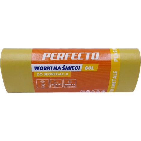 Müllsäcke 60L 60x70cm gelb 10 Stück Perfecto