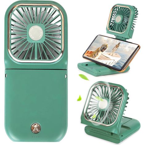 Ce petit ventilateur à piles possède cinq fonctions : il peut servir de batterie externe et de ventilateur portatif USB. (1/5)