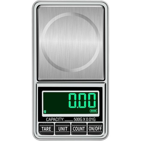 Portable Digital Pocket Scale, Professional Multifunctional, Back Bed LCD Screen for Weighing Jewelry, Cereals, Gold, Gray, 100-0.01g (1/5)