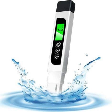 Testeur numérique de qualité de l'eau 3 en 1, TDS, mètre EC et température - Plage de mesure 0-9999ppm - Idéal （Blanc） (1/5)