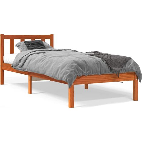 Maison Exclusive - Cama sin colchón madera maciza de pino marrón