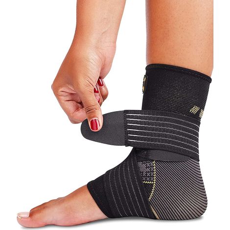 Attelle de cheville pour femmes et hommes - Sangle ajustable pour le soutien de la voûte plantaire - Attelle pour fasciite plantaire, entorse de la cheville, tendinite d'Achille et blessure au pied - (1/5)