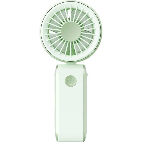 Mini ventilador USB plegable portátil, 3 velocidades, silencioso, recargable, para oficina, viajes, camping, uso al aire libre, hogar, verde (1/5)