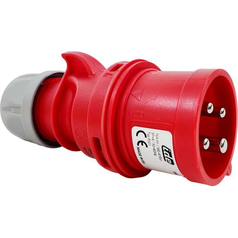 Prise Inverseur De Phase Triphasé 16a 3p+t 380v - 4 Broches - étanche Ip44 - Ide