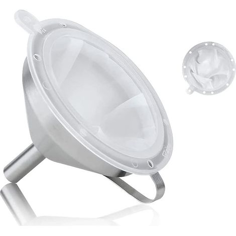 Entonnoirs en Acier Inoxydable 5 Pouces / 13 cm Entonnoir Cuisine avec Anse Filtre et Filtre 200 Mesh Pour Le Transfert des Ingrédients Liquides Jam (1/4)