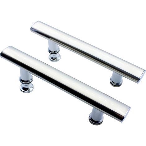 Lot de 2 poignées de porte de douche carrées avec boutons en plastique pour cabine de douche, cabine de douche, trou à trou central 145 mm (1/5)