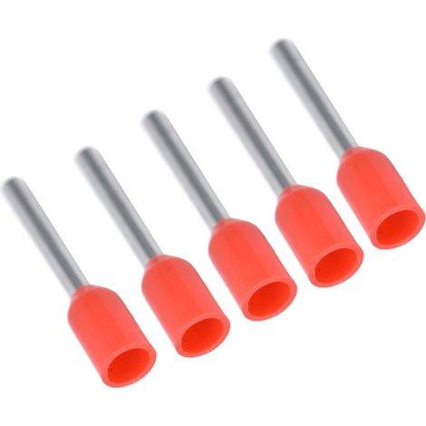 1000 Stück isolierte Aderendhülsen-Crimpklemmen für elektrische Leitungen, 20 AWG, Kabelendverbinder-Set E7510, Rot (1/5)