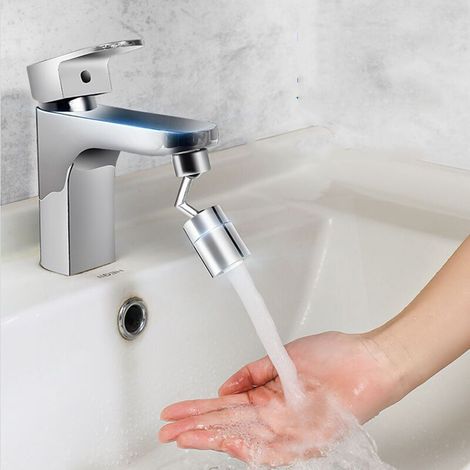 Robinet universel avec filtre anti-éclaboussures Tête de pulvérisation rotative à 360° en mousse + un seul robinet d'eau froide (1/3)