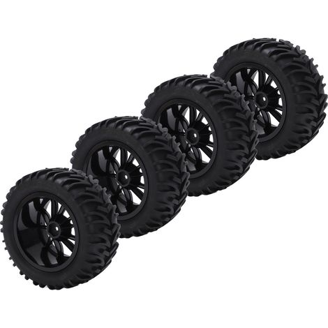 Stück RC-Kunststofffelgen und 10-Speichen-Gummireifen für 1/8 1/10 RC-Monstertrucks (1/5)