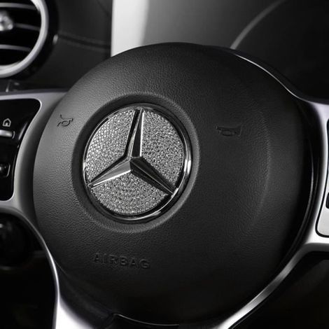 Diamètre 45 mm - Logo de volant de voiture, autocollant en cristal diamant, pour Mercedes Benz A B C E classe