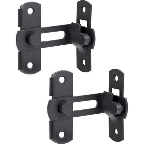 Verrou de porte, 2 Pièces Loquet de porte à angle droit 90 degrés en acier inoxydable avec vis pour portes et fenêtres (grand) (1/5)