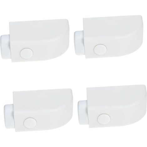 Lot de 4 Bloque Porte Coulissante en Plastique Blanc, Serrure de Sécurité pour Fenêtres Coulissantes, Installation Facile et Protection pour Garçon et Filles