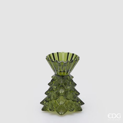 EDG Enzo De Gasperi Portacandela Pino Dark Green H14 Ø12 cm – Decorazione di Natale (1/4)