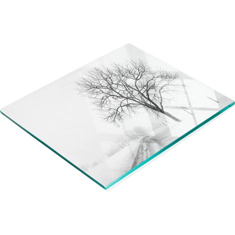Pannello decorativo multifunzionale da cucina, effetto legno indurito, a forma di albero invernale, 60x52 cm. (1/5)