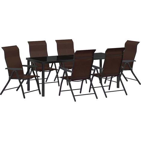 Maison Exclusive - Set da Pranzo per Giardino 7 pcs Marrone