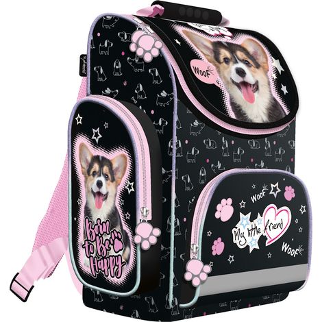 Mon petit ami, sac d'école pour chien à paillettes noires (1/2)