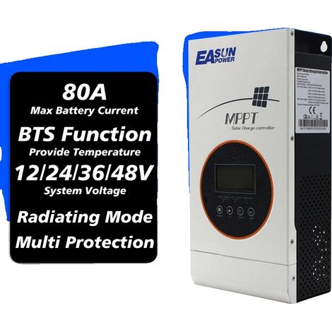 Contrôleur de Charge Solaire, Technologie MPPT 80A, Fonctionnalités de Protection Intelligente, IChargeur-MPPT-4880 (1/2)