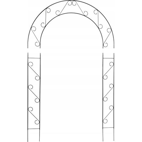 KADAX Rosenbogen für Kletterpflanzen, Pergola, Schwarz, 160 x 240 cm