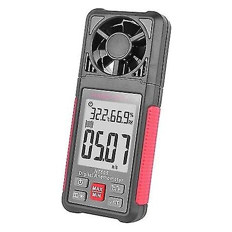 Anémomètre numérique avec écran LCD, capteur d'anémomètre numérique, débit d'air/température/humidité. (1/4)