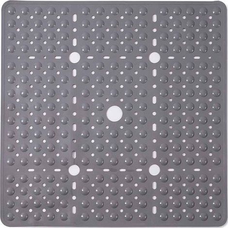 Tapis de douche carré– 6969cm, convient à la douche intérieure, gris uni (1/5)