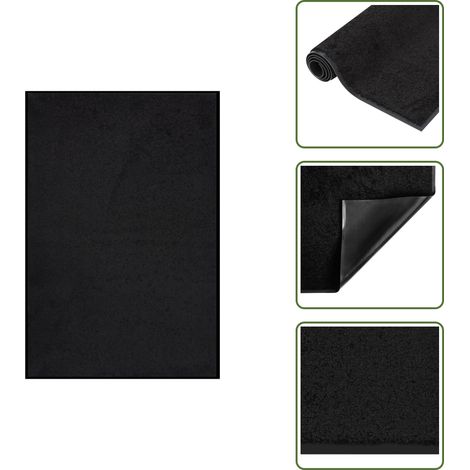 Paillasson Noir 80x120 cm - Tapis D'entrée - Paillasson Intérieur - Paillasson Extérieur - Tapis Absorbant - Tapis Antidérapant (1/5)