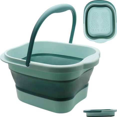 Bassin pliable de 15 L pour bain de pieds, idéal pour la détoxification des pieds, les massages, l'hydrothérapie des pieds, la relaxation et le camping.