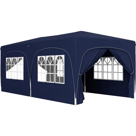 Cenador de exterior, tejido Oxford con protección UPF50+, 597 cm de largo x 300 cm de ancho x 270 cm de alto, altura regulable hasta 270 cm, apto para 12-18 personas, estabilidad mejorada. (1/5)