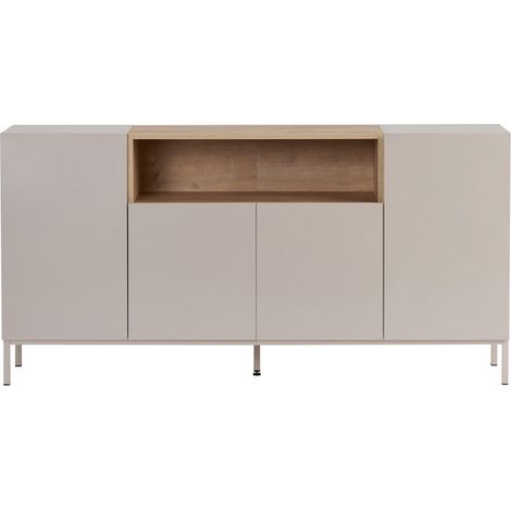 CALICOSY - Buffet 4 portes 1 niche décor cachemire et bois L160 cm - OLIVER (1/5)