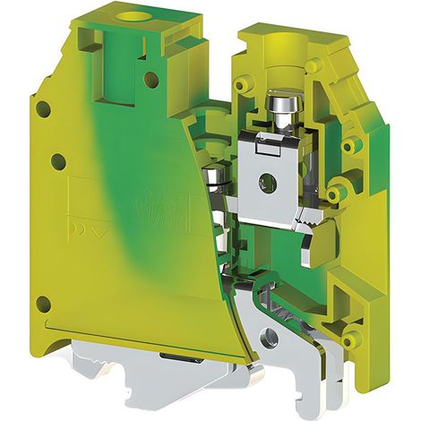 Borne de jonction à vis de terre 16mm² - pas 12mm - vert/jaune - IMO (1/2)