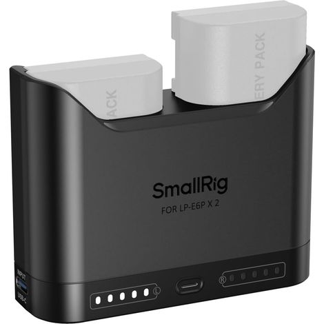 LP-E6P LP-E6NH LP-E6N LP-E6 Chargeur de Batterie, Chargeur Double avec Port USB-C 22,5 W, Autonomie de 2 h, pour EOS R5 Mark II, R6 Mark II, R5, R6, R7, 5D Mark II - 5490 (1/5)
