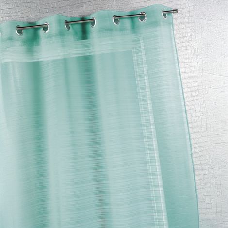 Voilage à fines rayures prêt à poser Turquoise 290x240 cm