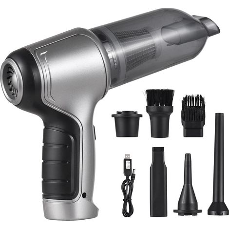 Aspirateur portable sans fil, petit aspirateur à main haute puissance 19 000 Pa, pompe de soufflage sans fil rechargeable 2 en 1 pour le nettoyage de la voiture, du bureau et de la maison (1/5)