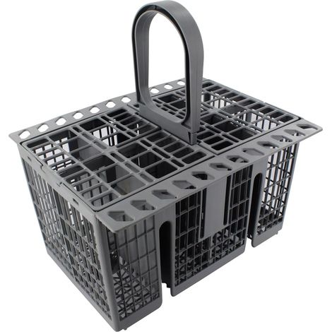 1 - Panier Porte Couverts - Accessoire Lave Vaisselle - Compatible Hotpoint Indesit - Rangement Ustensiles - Cuisine Quotidienne - Gris - 25x15cm (1/4)